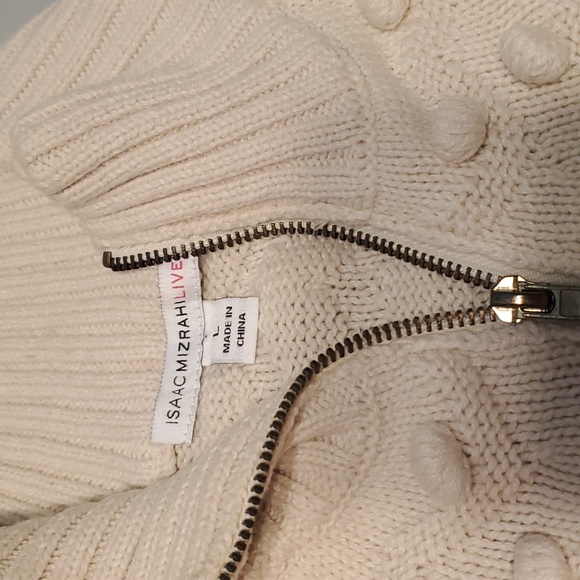Isaac Mizrahi LIVE! Knitted zip down Sweater, Nobby detail. - Picture 4 of 8